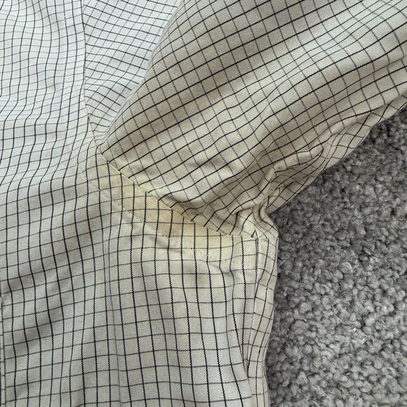 Brooks Brothers Extra Slim Non Iron Dress Shirt Mens 16 34 White Blue Check Work - Picture 6 of 16